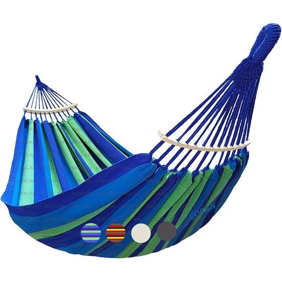 Hangmat 2 personen 220 x 160 cm totale lengte 330 cm belasting 300 kg canvas katoenen hangmat buiten voor tuin binnen kinderen balkon rood met afneembaar spreidstok