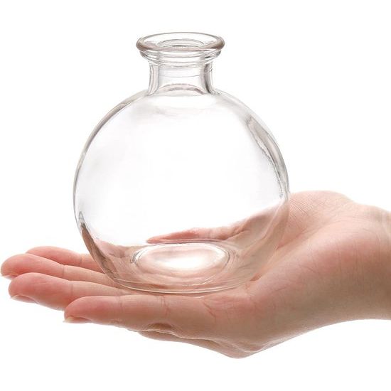 Vaas,transparant,12 stuks mini glazen vazen