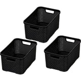 3-delige set, maat S (28,5 x 19,5 x 12,9 cm), 7 l, BPA-vrije kunststof (polypropeen), zwart, 3 stuks