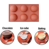 3 pakjes 6 holtes halfrond siliconen mal bakvorm voor het maken van chocolade, cake, gelei, koepelmousse