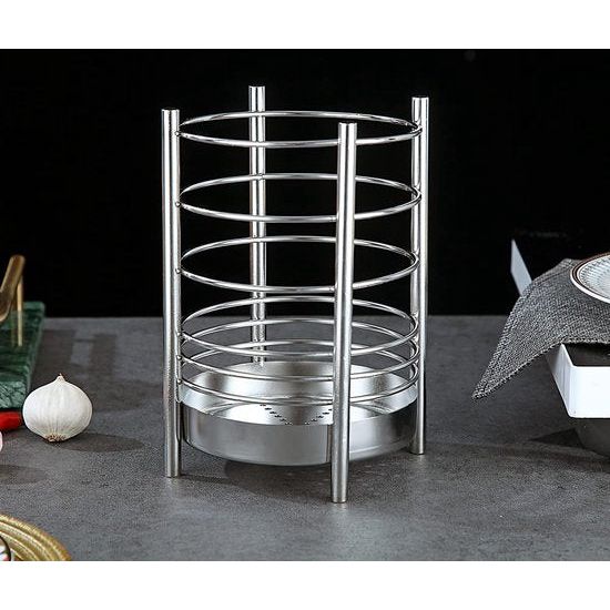 Keukengereihouder voor keukenaanrecht, roestvrij stalen gebruiksvoorwerpen, opberg-caddy-organizer, kookgereihouder, keukengerei, eenvoudige reiniging (zilver