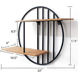 Rustieke houten metalen wandplank Wandgemonteerde decoratieve ronde wandplank voor woonkamer badkamer keuken