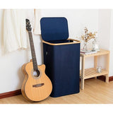 Lonbet - Blauw Wasmand met deksel en handgrepen XXL 100 L, grote wasmand, wasbak, Laundry basket with lid and handles