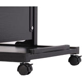 hoogte verstelbare C-vormige bijzettafel met wieltjes, veelzijdige salontafel, verzorgingstafel laptoptafel met opslag, mobiel nachtkastje voor slaapkamer, houten plaat, zwart