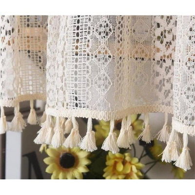 Doorzichtig volantgordijn, raamgordijnen, hol bloemen gehaakt keukengordijn, met bloemenborduurwerk romantische staaf zak kant volant, beige, B x H 270x80cm (Color : Beige, Size : W x H 130x130cm Doorzichtig volantgordijn, raamgordijnen, hol bloemen gehaakt keukengordijn, met bloemenborduurwerk romantische staaf zak kant volant, beige, B x H 270x80cm (Color : Beige, Size : W x H 130x130cm