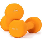 Dumbbellset met A3 poster - set van 2 neopreen dumbbells - gietijzeren fitnessgewichten - zweetbestendige dumbbellset voor dames en heren