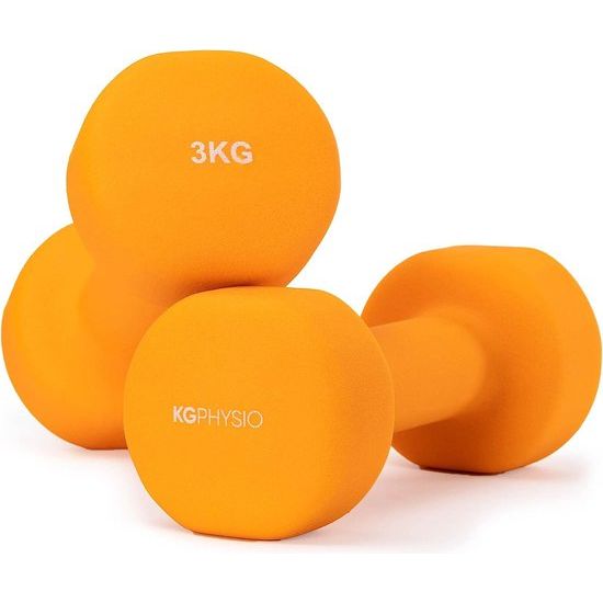 Dumbbellset met A3 poster - set van 2 neopreen dumbbells - gietijzeren fitnessgewichten - zweetbestendige dumbbellset voor dames en heren