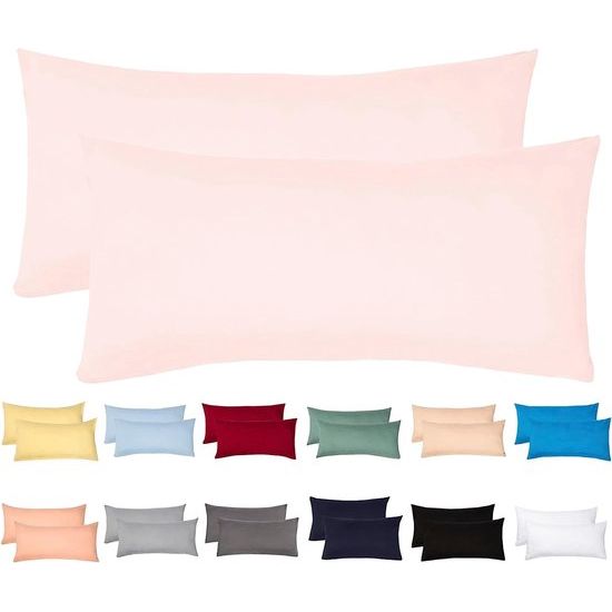 Set van 2 kussenslopen 40 x 80 cm, verborgen ritssluiting aan de lange kant, kussensloop van 100 katoen jersey stof 140 g/m², ultrazacht en ademend, Oeko-Tex gecertificeerd