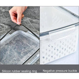 3 stuks productiecontainers voedselcontainers koelkast organizermanden afdruiprek groentelade met zeven en deksels voor groenten vlees verse fruitsalade 3 stuks