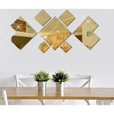 Je ontvangt 7 stuks spiegelstickers, de gecombineerde grootte is ongeveer 80 x 55 cm