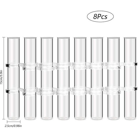 Opklapbare glazen vaas, reageerbuis-vaas voor bloemen, hydrocultuur-reageerbuisvaas, glazen vaas met standaard, tube bud vaas voor bloemen, planten, woondecoratie