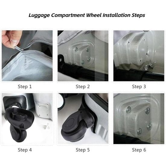 Kofferwielen, reserveset links en rechts voor trolley, koffer, bagage