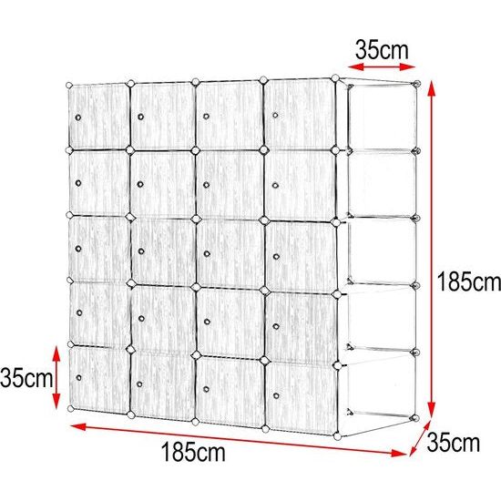 Modulaire kast met 2 kledingstangen: