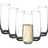 Champagneglazen set, 6 stuks, 300ml champagneglazen, helder kristalglas, kristalheldere helderheid, loodvrij & hoge kwaliteit