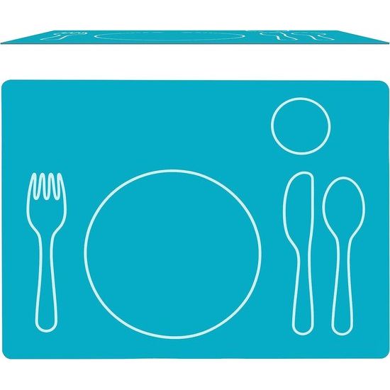 Siliconen placemat voor kinderen - placemat - wasbaar (blauw, 40x30cm)