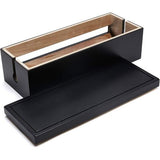 Houten kabelbeheerdoos Verlengsnoer Stekkerdoos Overspanningsbeveiliging Kabelbeheer Concealer Organizer Cover voor Bureau Thuiskantoor Keuken (zwart)
