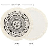 Placemats, afwasbaar, set van 6, ronde geweven placemats, onderzetters, placemats, antislip borden, onderzetters voor keuken, eetkamer, bruiloft, boerderij, tafeldecoratie