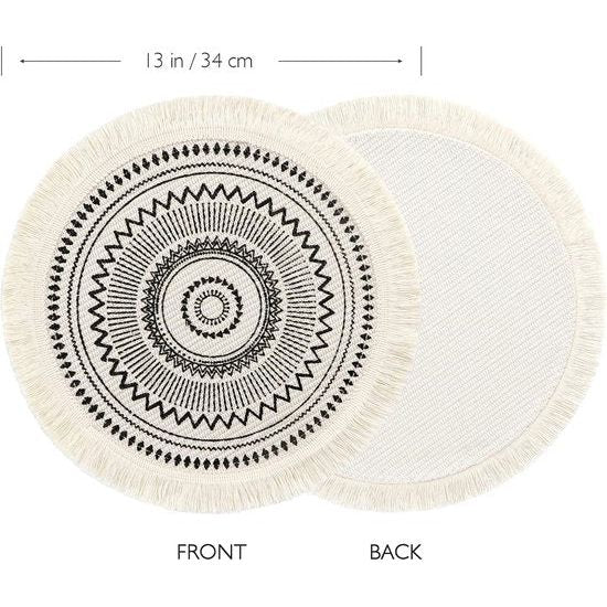 Placemats, afwasbaar, set van 6, ronde geweven placemats, onderzetters, placemats, antislip borden, onderzetters voor keuken, eetkamer, bruiloft, boerderij, tafeldecoratie
