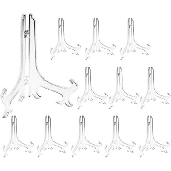 Transparante plastic ezels of standaard/bordhouder voor het weergeven van foto's of andere items op bruiloften, huisdecoratie.