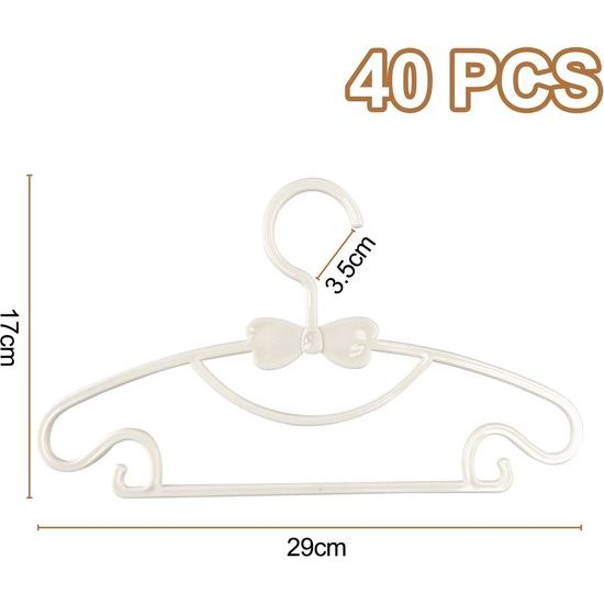 40 stuks kleerhangers voor kinderen, wit, kinderkleerhangers 29,7 cm, kunststof babykleerhangers antislip, ruimtebesparend, kleerhangers voor kledingkast