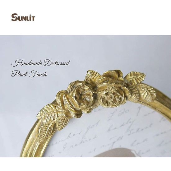 Vintage fotolijsten 4" x 6" antieke glazen voorkant fotolijst kunst foto display tafelblad muur opknoping cadeau-ideeen goud