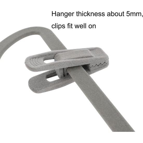 20 Pack Fluwelen Hanger Clips Set, Wasknijpers Sterke Vingergreep Flocked Rok Clips Perfect voor gebruik met Smalle Fluwelen Hangers - Grijs