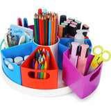 Belle Vous 360° Roterende Schrijfmaterialen Organiser - 9 Compartimenten Pennen/Potloden Houder - Draaiende Bureau Opslag Caddy voor Kunst/Hobby Benodigdheden - Huis, Kantoor, School Organisatie