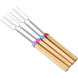 Marshmallow Roasting BBQ Sticks telescopische barbecue spiesjes - de perfecte vorkjes voor hotdogs en smores, uittrekbaar tot 81 cm, 8 stuks.