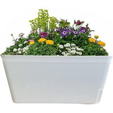 Zelfwater gevende plantenpot, mat wit, set van 3