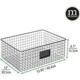 Multifunctionele mand van metaal – opbergmand met tekstveld voor keuken, voorraadkamer enz. – compacte en universele draadmand –
