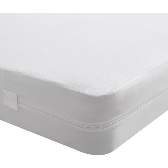 Waterdichte matrashoes met ritssluiting, tegen mijten matrasbeschermer, hygiënische en ademende matrasoplegger, hoogte 20 cm -100 x 200 cm