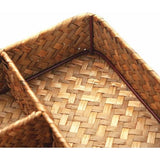 Rotan theezakjeshouder, theezakjesbakken, koffietas/suikerzakorganisator, zeegrasopslagmand, verdeelde mand voor plank/aanrecht