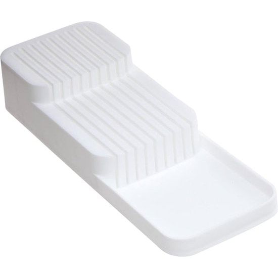 Fresh Mesorganizer voor 18 messen (wit), tweetraps voor de keukenlade of vrijstaand, bestekbak, opbergsysteem keuken, lade-organizer keuken, opbergen, keuken, 39 x 14 cm