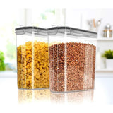 Opslagcontainer voor granen - BPA Vrij Plastic - Luchtdichte Keuken Opslag Containers - Droge Voedsel Opslag - Graan Dispenser voor Keuken & Pantry - Set van 2