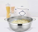 Zeef, roestvrijstalen pastavergiet met handgrepen, Ø 20 cm, microgeperforeerd vergiet keukenzeef voor pasta, groenten, groenten, vaatwasmachinebestendig