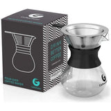 Pour Over koffiezetter, dripper, voor handmatige filterkoffie Koffiezetter met duurzame filter van roestvrij staal. Dripper voor het brouwen van koffie., 300ml