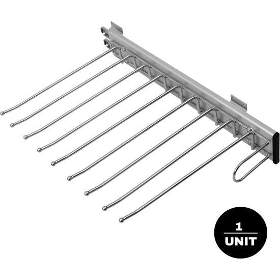 Uittrekbare broekbeugel, 9 posities rechts, uittrekbare kledingstang, uittrekbare kledinghanger, organizer, garderobestang, broekophanging, broekhouder, ruimtebesparend