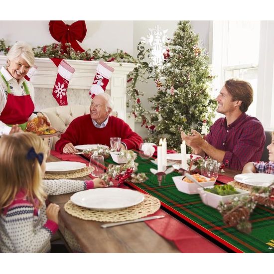 Table Runner Christmas – Green Checked Christmas Table Runner | Table Runner Christmas Green | Sander Table Runner Christmas | Christmas Table Decoration | Table Runner Christmas