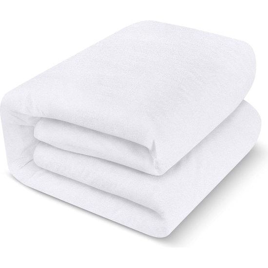 Waterdichte badstof matrasbeschermer, 80 x 190 x 30 cm, premium Fottee matrashoes, 200 g/m², ademend, elastiek rondom