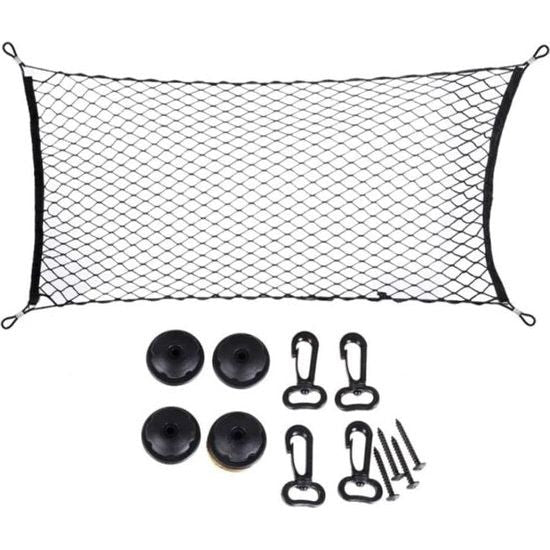 Kofferbaknet, bagagenet, 70 x 70 / 110 x 60 cm, elastisch kofferbaknet met haken voor de auto