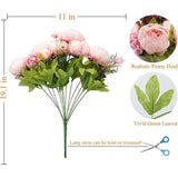 Pack van kunstmatige pioen boeket, 19 inch zijden grote pioen bloemen met knoppen voor bruiloft thuiskantoor hotel decoratie, doe-het-zelf bloemstukken (lente roze)