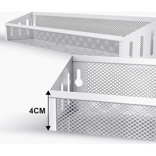 Kruidenrek voor aan de wand, van metaal, keukenrek, hangend kruidenrek voor aan de muur, keukenkast, keukenkastdeuren, deco, werkblad, zilvergrijs (set van 2)