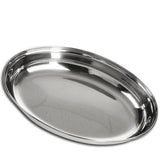 4 x ovale schaal - metalen serveerservies voor mezze of antipasti - schalen als plank - glanzende decoratieve schaal voor het presenteren van fruit en snacks (4 x 26 cm)