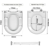 Wc-bril met softclosemechanisme, kunststof, Fast Fix snelsluiting, antibacterieel