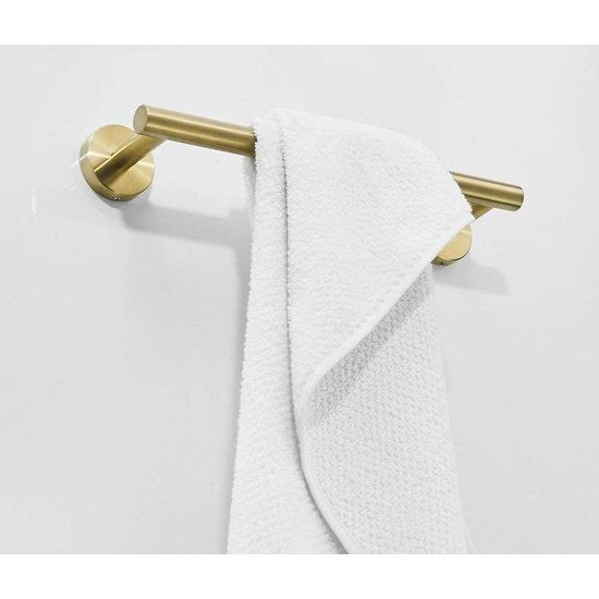 roestvrij staal met gouden afwerking Badkamerhanddoekrek 30 cm Enkele wandmontage Luxe Leekayer
