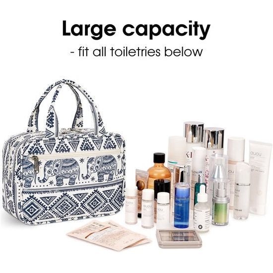 Toilettas Dames Grote Reismake-up Tas Grote Cosmetische Tas Make-up Case Organizer voor Mannen en Vrouwen, Z-olifant