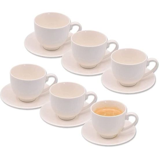 Dubbele espressokopjes/mokka-kopjes, set van 12 stuks, met porselein, 75 ml, koffiekopjes, koffiekopjes, espressokopjes