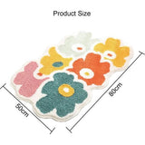Badmat, badmat, kleurrijke bloemen, badkamertapijt, antislip, 50 x 80 cm, zacht absorberend badkamertapijt voor badkuip, douche, woonkamer (50 x 80 cm)