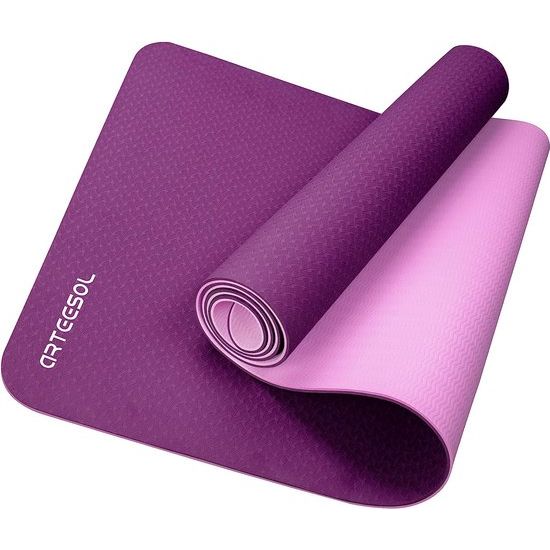Gymnastiekmat, yogamat, antislip, ftalaatvrij, fitnessmat, TPE, hypoallergeen oefenmat met draagriem, voor yoga, pilates, fitness, workout & gymnastiek, trainingsmat, 183 cm x 61 cm x 6 mm