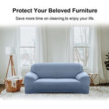 Bankhoes voor 4-zits, elastisch, stretch, spandex, antislip, wasbaar, met armleuning, grijze stijl